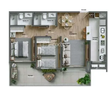 Apartamento com 2 Quartos à venda, 80m² no Várzea Grande 1º de Maio, Gramado