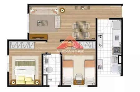Apartamento com 2 Quartos à venda, 47m² no Jardim Ismênia, São José dos Campos