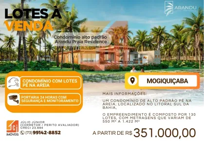 Lote/Terreno à venda, 500m² no Mogiquiçaba, Belmonte