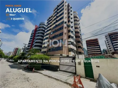 Apartamento com 3 Quartos para alugar, 90m² no Ponta Verde, Maceió