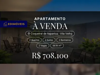 Apartamento com 2 Quartos à venda, 56m² no Coqueiral de Itaparica, Vila Velha