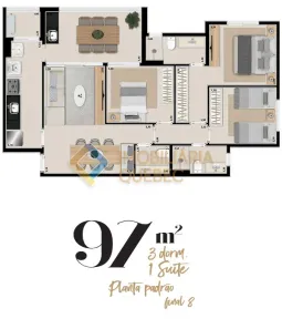 Apartamento com 3 Quartos à venda, 97m² no Condomínio Itamaraty, Ribeirão Preto