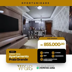 Apartamento com 2 Quartos à venda, 92m² no Boqueirão, Praia Grande