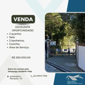 Casa de Condomínio com 2 Quartos à venda, 70m² no São Sebastião, Petrópolis
