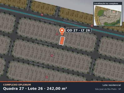 Lote/Terreno à venda, 242m² no Eparque Mirage, São José do Rio Preto