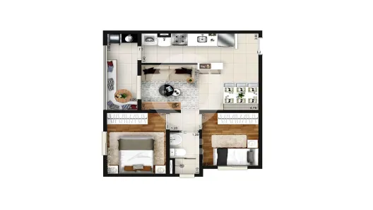Apartamento com 2 Quartos à venda, 46m² no Vila Carmosina, São Paulo