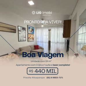 Apartamento com 3 Quartos à venda, 59m² no Boa Viagem, Recife