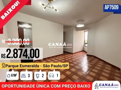 Apartamento com 3 Quartos para alugar, 67m² no Parque Esmeralda, São Paulo