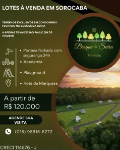 Lote/Terreno à venda, 600m² no Brigadeiro Tobias, Sorocaba