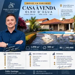 Casa com 3 Quartos à venda, 500m² no Olho D'Água, São Luís
