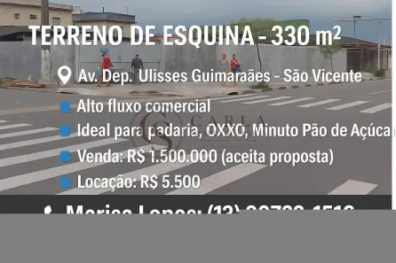 Lote/Terreno à venda, 330m² no Jardim Rio Branco, São Vicente