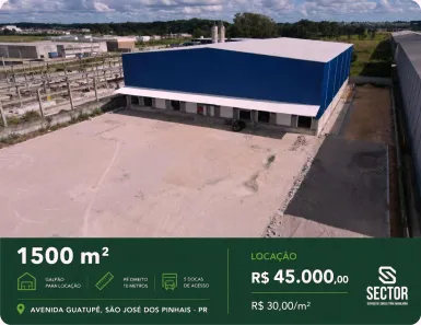 Galpão/Depósito/Armazém para alugar, 1500m² no Guatupê, São José dos Pinhais