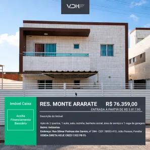Apartamento com 2 Quartos à venda, 42m² no Indústrias, João Pessoa