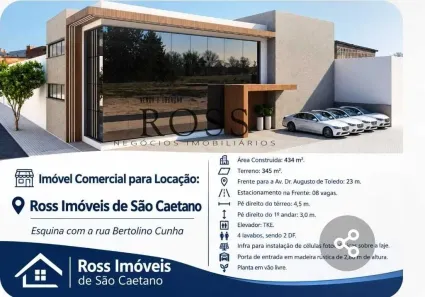 Galpão/Depósito/Armazém para alugar, 434m² no Santa Paula, São Caetano do Sul