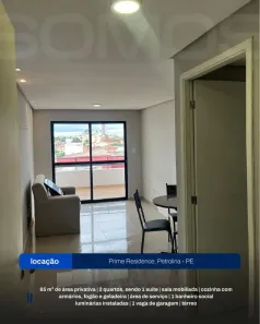 Apartamento com 2 Quartos para alugar, 65m² no Atrás da Banca, Petrolina