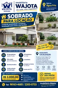 Sobrado com 3 Quartos para alugar, 86m² no Água Fria, São Paulo