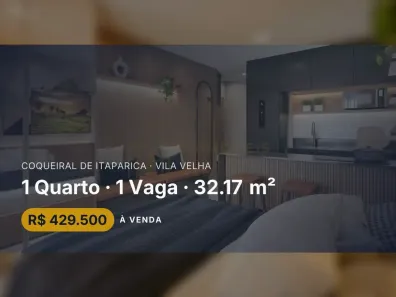 Apartamento com 1 Quarto à venda, 32m² no Coqueiral de Itaparica, Vila Velha