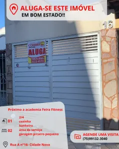 Casa com 2 Quartos para alugar, 10m² no Cidade Nova, Feira de Santana