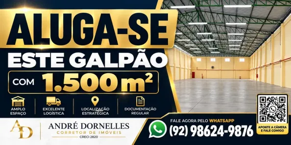 Galpão/Depósito/Armazém para alugar, 1500m² no Compensa, Manaus