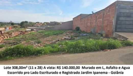 Lote/Terreno à venda, 308m² no Jardim Ipanema, Goiânia