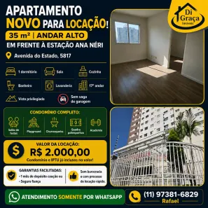 Apartamento com 1 Quarto para alugar, 40m² no Mooca, São Paulo