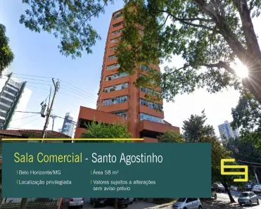 Sala Comercial para alugar, 58m² no Santo Agostinho, Belo Horizonte