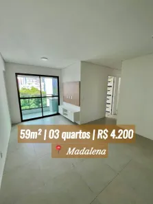 Apartamento com 3 Quartos para alugar, 59m² no Madalena, Recife