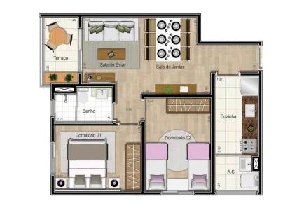 Apartamento com 2 Quartos à venda, 49m² no Quinta da Paineira, São Paulo