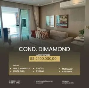Apartamento com 3 Quartos à venda, 155m² no Adrianópolis, Manaus