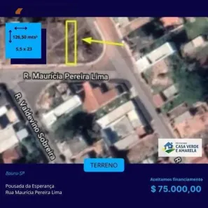 Lote/Terreno à venda, 126m² no Pousada da Esperança II, Bauru