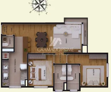 Apartamento com 2 Quartos à venda, 91m² no Centro, Gramado