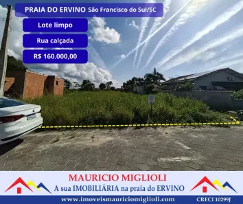 Lote/Terreno à venda, 300m² no Praia do Ervino, São Francisco do Sul