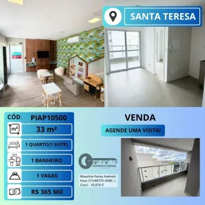Apartamento com 1 Quarto à venda, 33m² no Santa Teresa, Salvador
