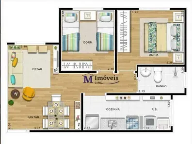 Apartamento com 2 Quartos à venda, 49m² no Vila Santo Antônio do Portão, Cotia