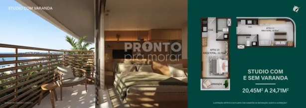Flat com 1 Quarto à venda, 23m² no Tamandaré, Tamandaré