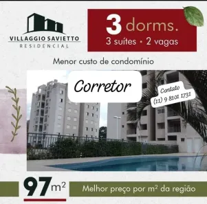 Apartamento com 3 Quartos à venda, 97m² no Vila Rio Branco, Jundiaí