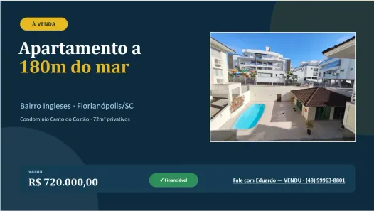 Apartamento com 1 Quarto à venda, 72m² no Ingleses do Rio Vermelho, Florianópolis