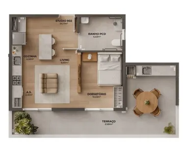 Apartamento com 2 Quartos à venda, 53m² no Pedra Branca, Palhoça