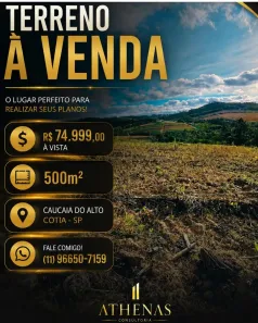 Lote/Terreno à venda, 500m² no dos Mendes (Caucaia do Alto), Cotia