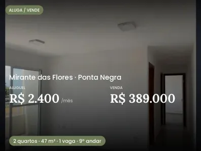 Apartamento com 2 Quartos à venda, 47m² no Tarumã, Manaus