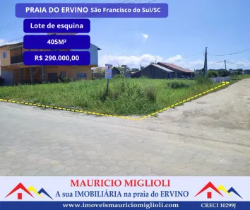 Lote/Terreno à venda, 405m² no Praia do Ervino, São Francisco do Sul
