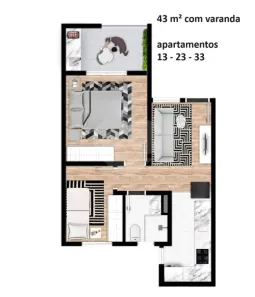 Apartamento com 2 Quartos para alugar, 43m² no Vila Dom Pedro II, São Paulo
