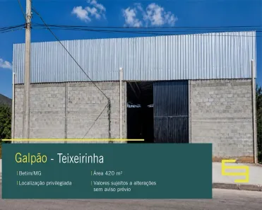 Galpão/Depósito/Armazém para alugar, 420m² no Teixeirinha, Betim