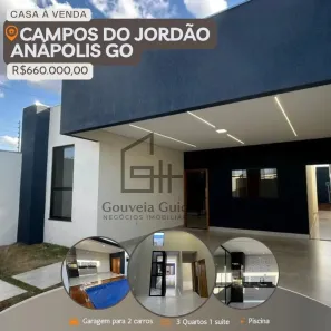Casa com 3 Quartos à venda, 130m² no Residencial Campos do Jordão, Anápolis