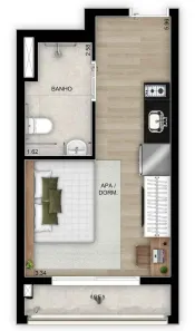 Apartamento com 1 Quarto à venda, 25m² no Tatuapé, São Paulo