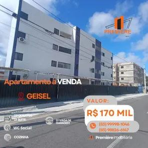 Apartamento com 2 Quartos à venda, 62m² no Ernesto Geisel, João Pessoa