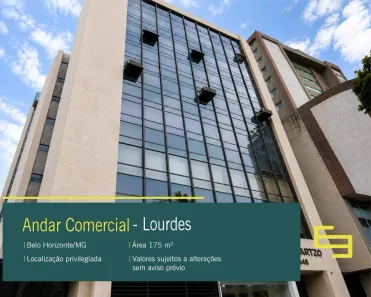 Sala Comercial para alugar, 175m² no Lourdes, Belo Horizonte