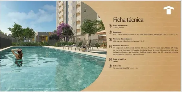 Apartamento com 2 Quartos à venda, 36m² no Imbiribeira, Recife