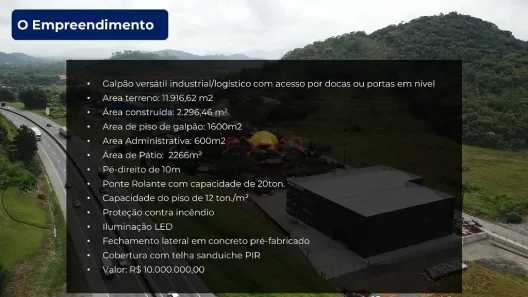 Galpão/Depósito/Armazém à venda, 2296m² no Distrito Industrial Sul, Garuva