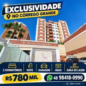 Apartamento com 2 Quartos à venda, 77m² no Córrego Grande, Florianópolis